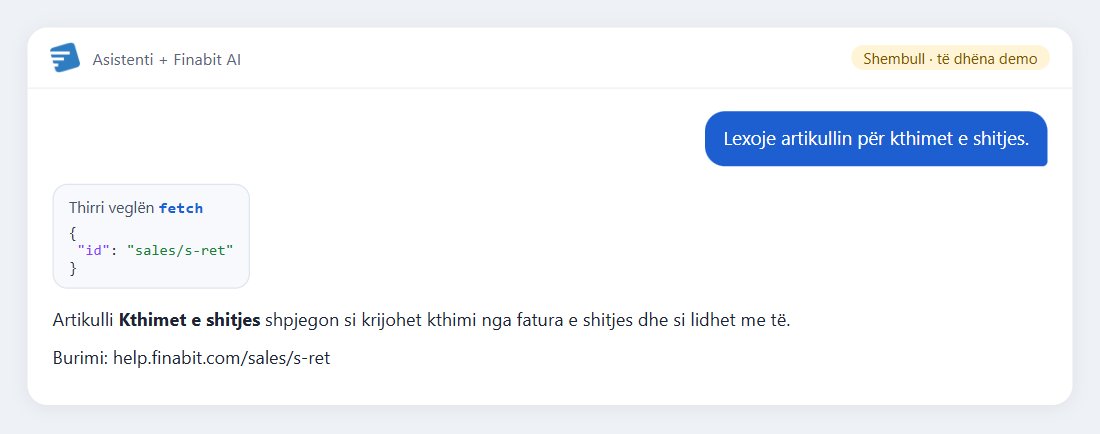 Shembull: Lexoje artikullin për kthimet e shitjes.
