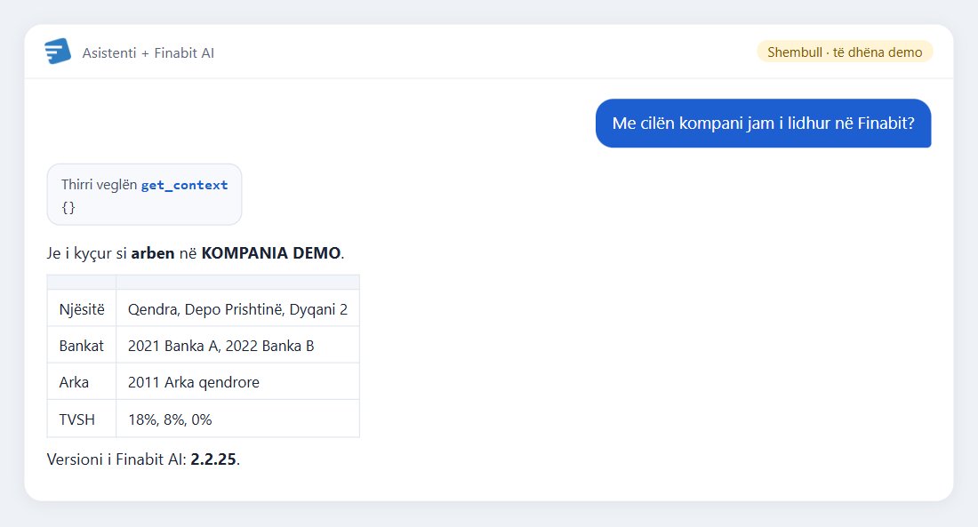 Shembull: Me cilën kompani jam i lidhur në Finabit?
