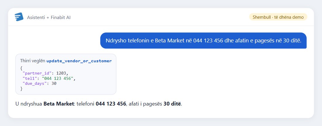 Shembull: Ndrysho telefonin e Beta Market në 044 123 456 dhe afatin e pagesës në 30 ditë.
